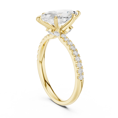 Marquise Accented Lab Grown Diamond Engagement Ring