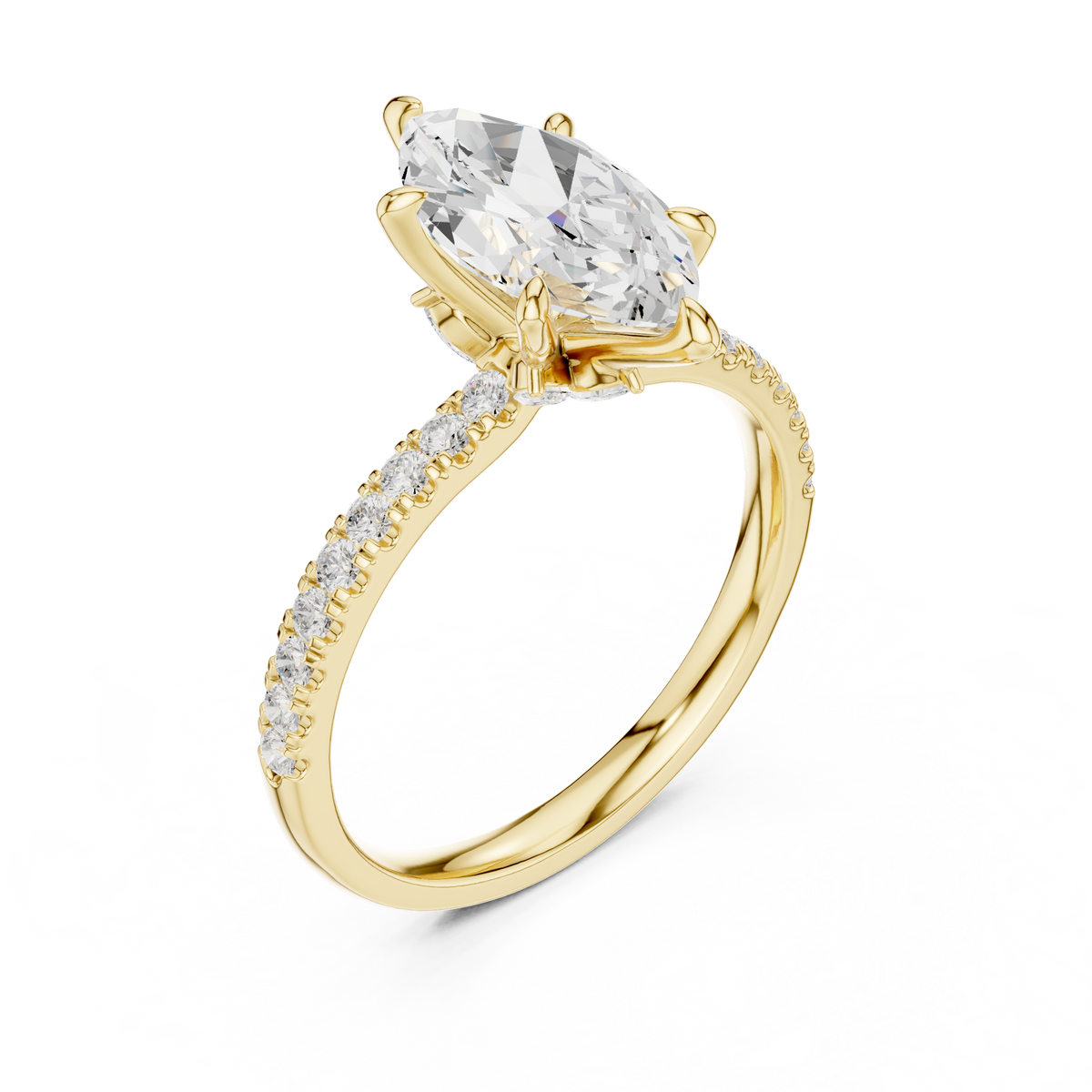 Marquise Accented Lab Grown Diamond Engagement Ring