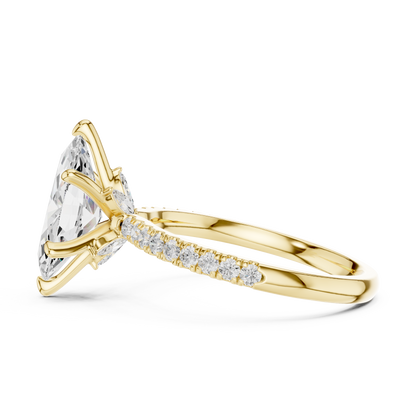 Marquise Accented Lab Grown Diamond Engagement Ring