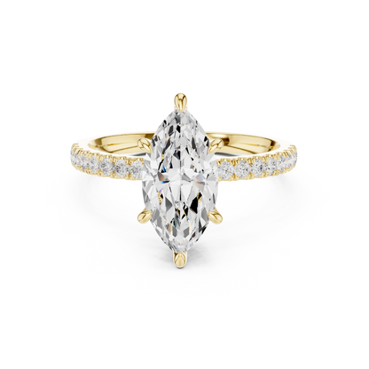 Marquise Accented Lab Grown Diamond Engagement Ring