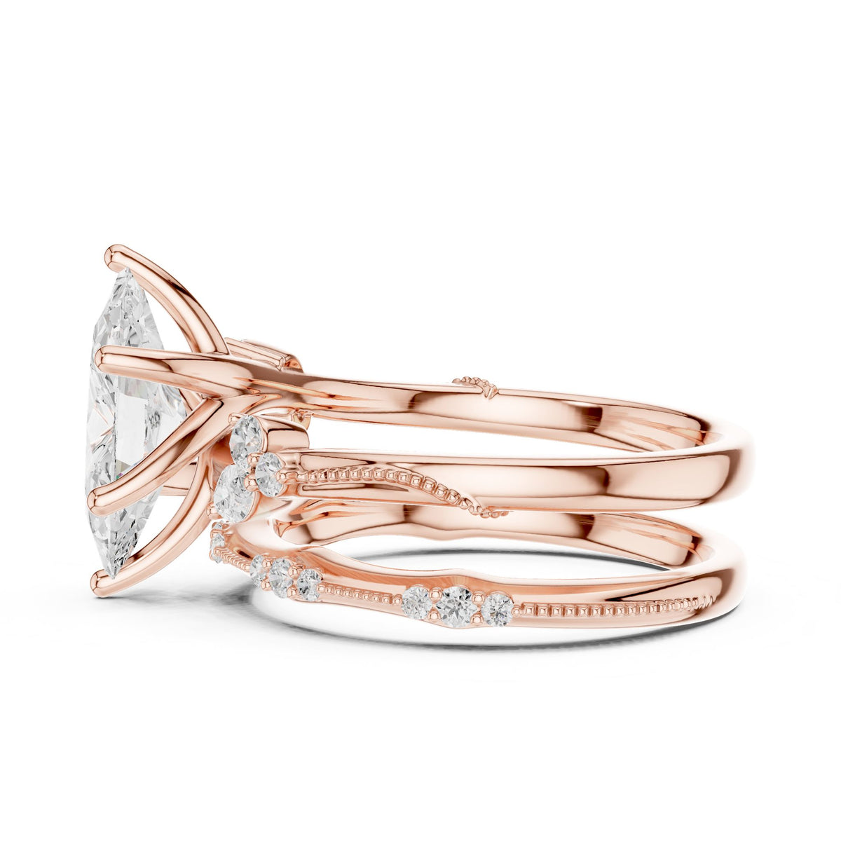 Marquise Accented Lab Grown Diamond Engagement Ring