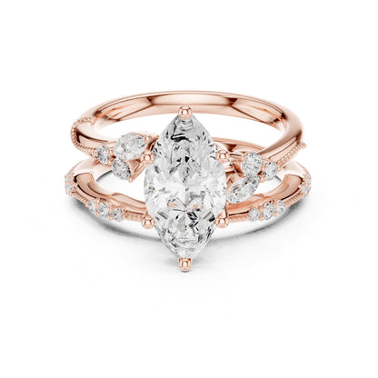 Marquise Accented Lab Grown Diamond Engagement Ring