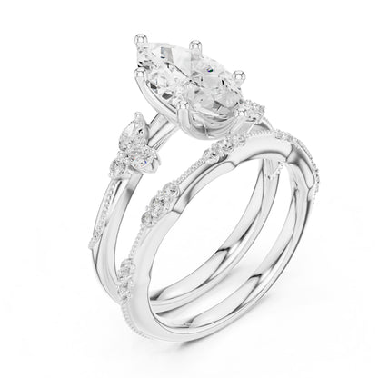 Marquise Accented Lab Grown Diamond Engagement Ring