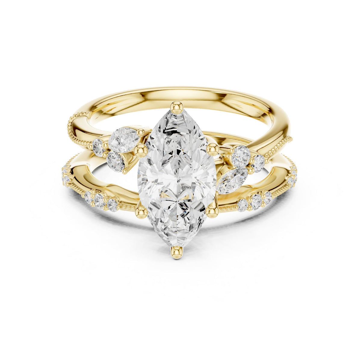 Marquise Accented Lab Grown Diamond Engagement Ring
