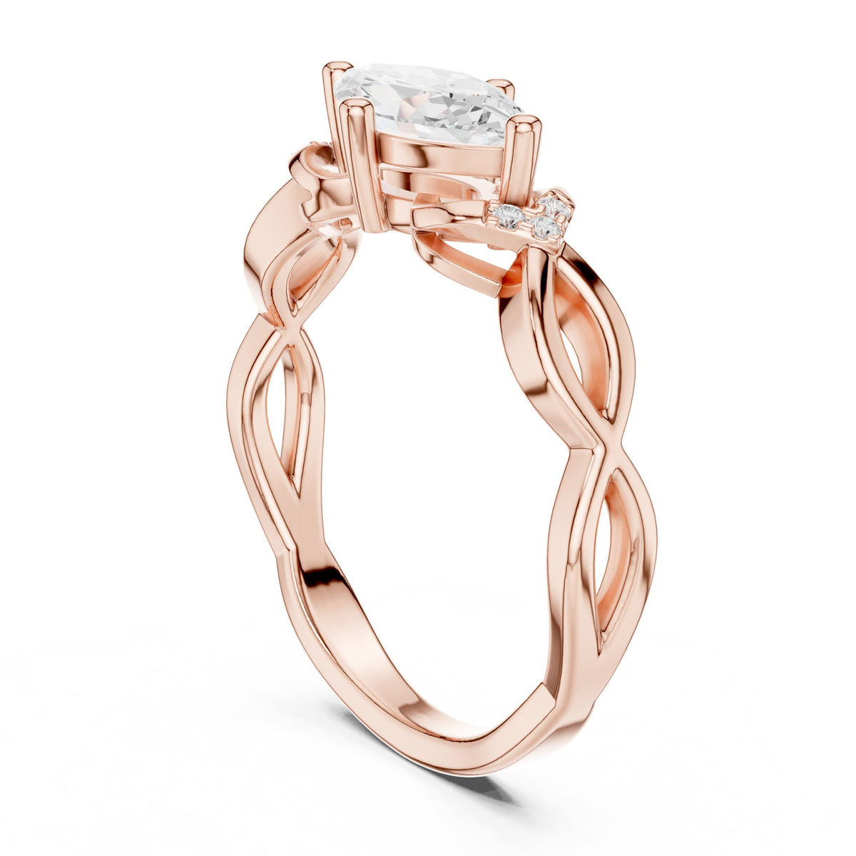 Marquise Accented Lab Grown Diamond Engagement Ring