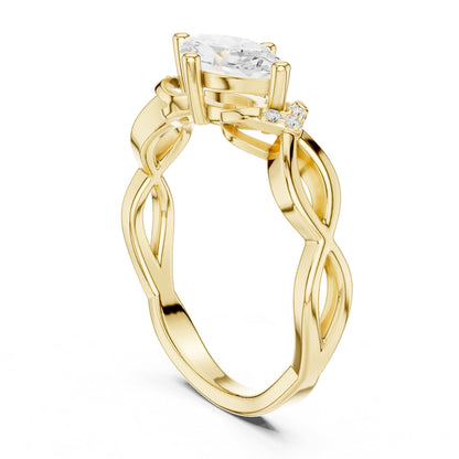 Marquise Accented Lab Grown Diamond Engagement Ring