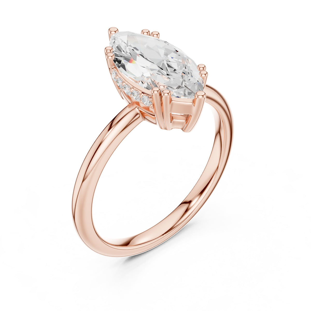 Marquise Accented Lab Grown Diamond Engagement Ring