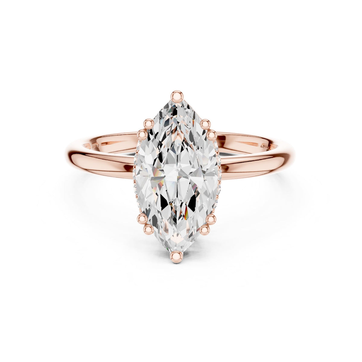 Marquise Accented Lab Grown Diamond Engagement Ring