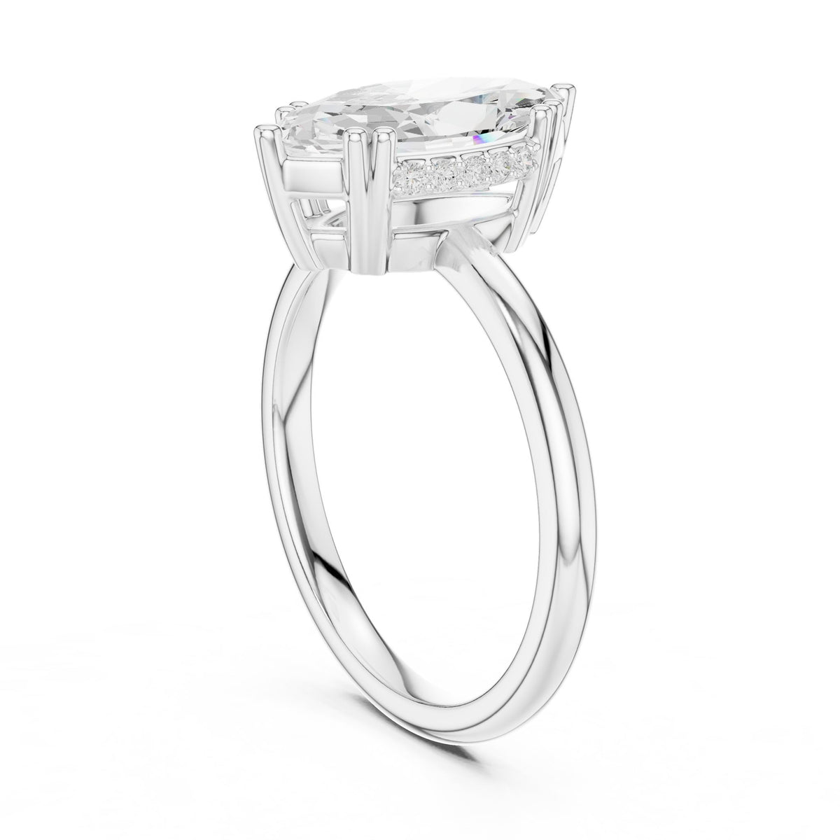 Marquise Accented Lab Grown Diamond Engagement Ring