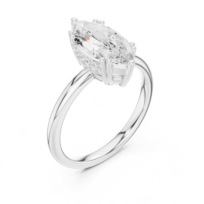 Marquise Accented Lab Grown Diamond Engagement Ring