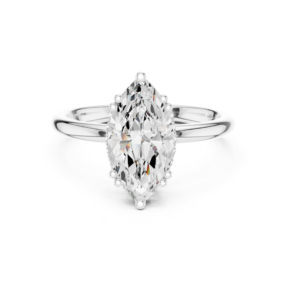 Marquise Accented Lab Grown Diamond Engagement Ring