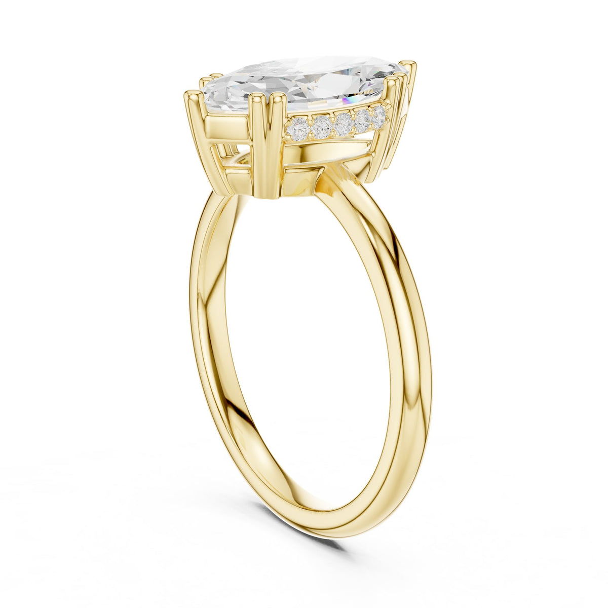 Marquise Accented Lab Grown Diamond Engagement Ring