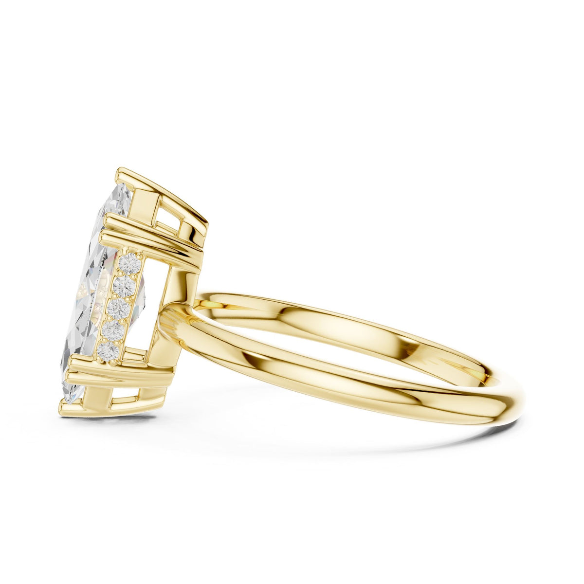 Marquise Accented Lab Grown Diamond Engagement Ring