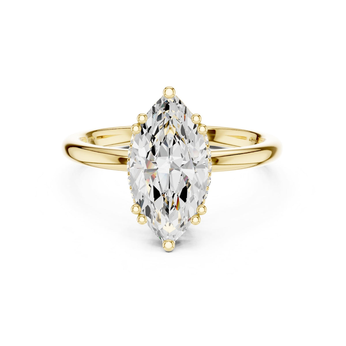 Marquise Accented Lab Grown Diamond Engagement Ring