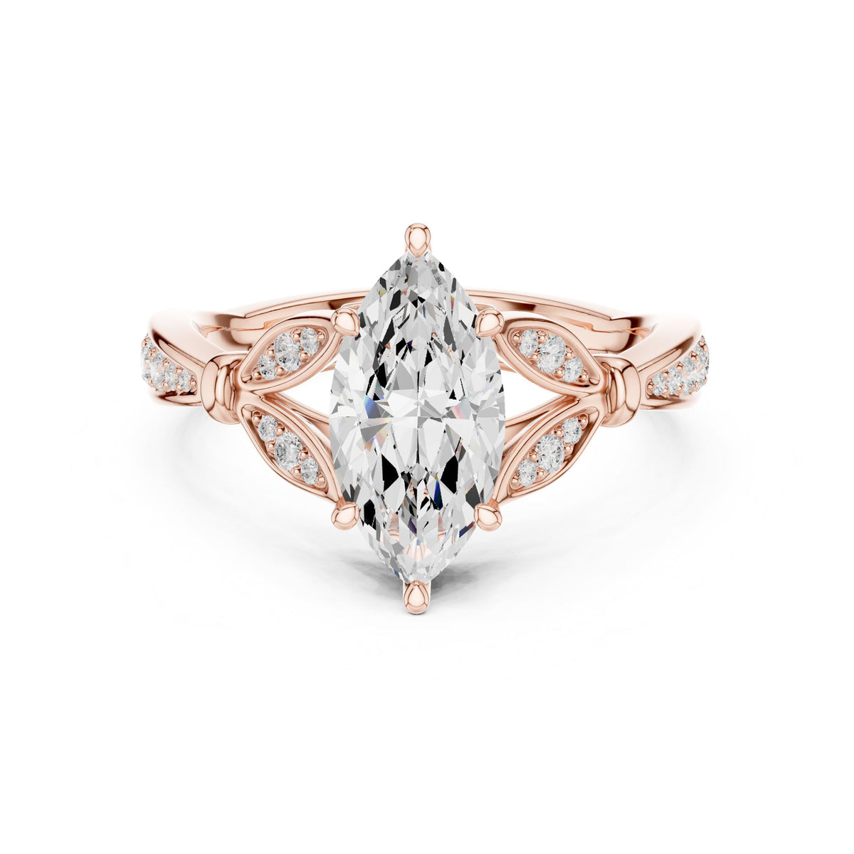 Marquise Accented Lab Grown Diamond Engagement Ring