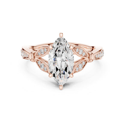 Marquise Accented Lab Grown Diamond Engagement Ring
