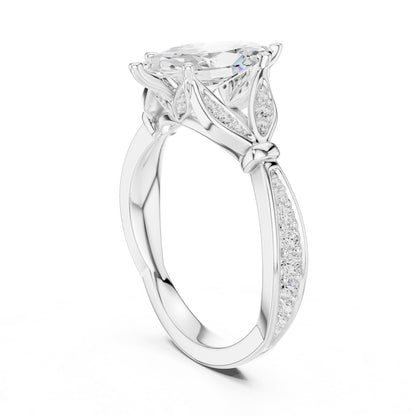 Marquise Accented Lab Grown Diamond Engagement Ring