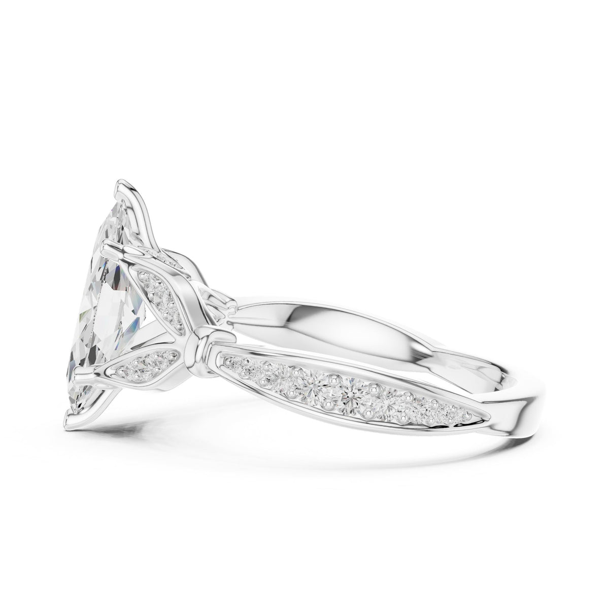Marquise Accented Lab Grown Diamond Engagement Ring