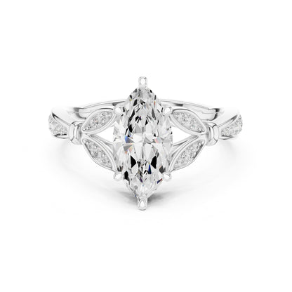 Marquise Accented Lab Grown Diamond Engagement Ring
