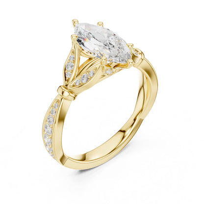 Marquise Accented Lab Grown Diamond Engagement Ring