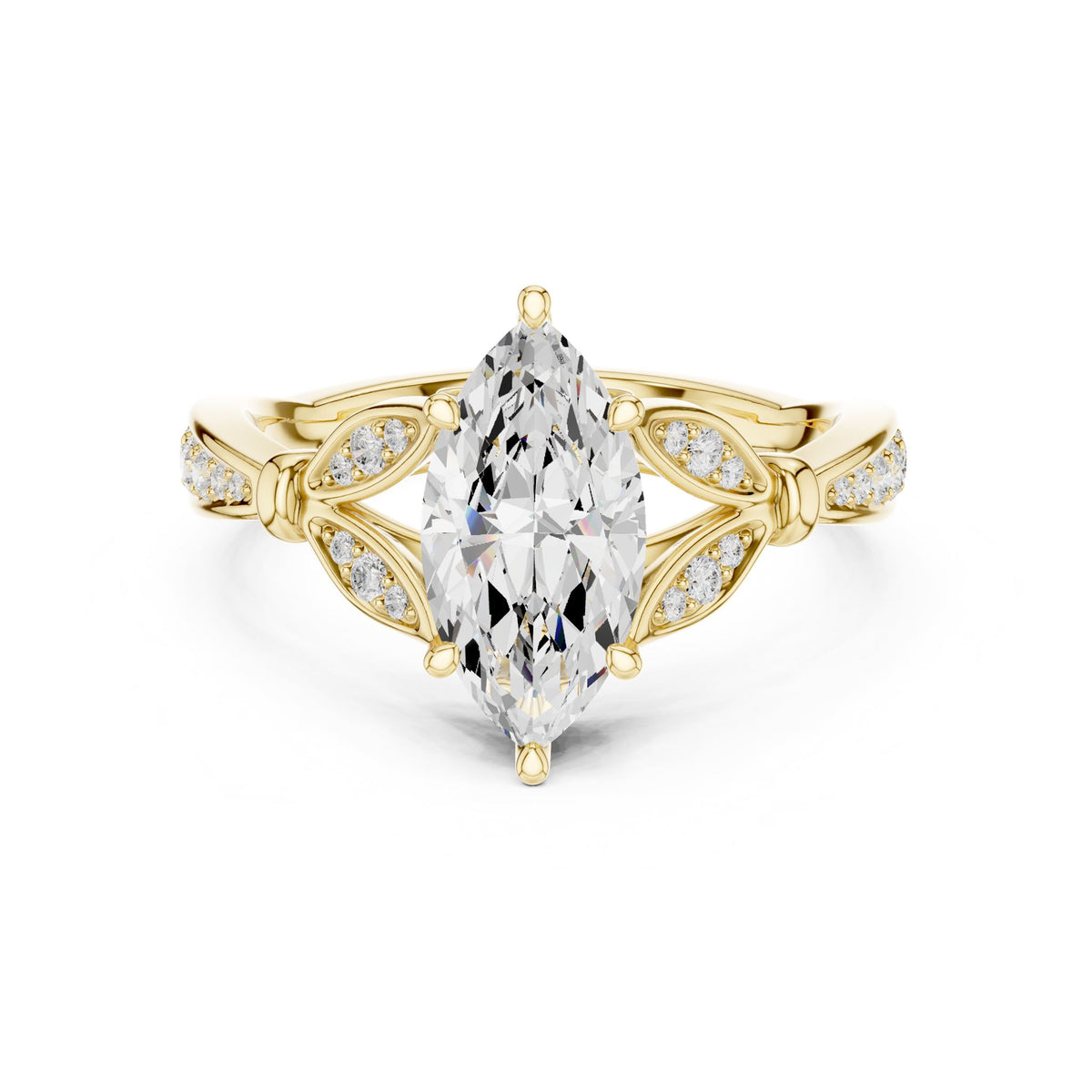 Marquise Accented Lab Grown Diamond Engagement Ring