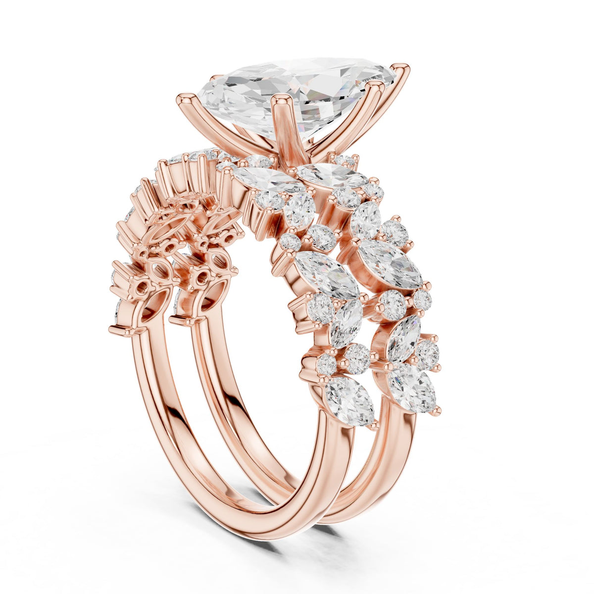 Marquise Accented Lab Grown Diamond Engagement Ring