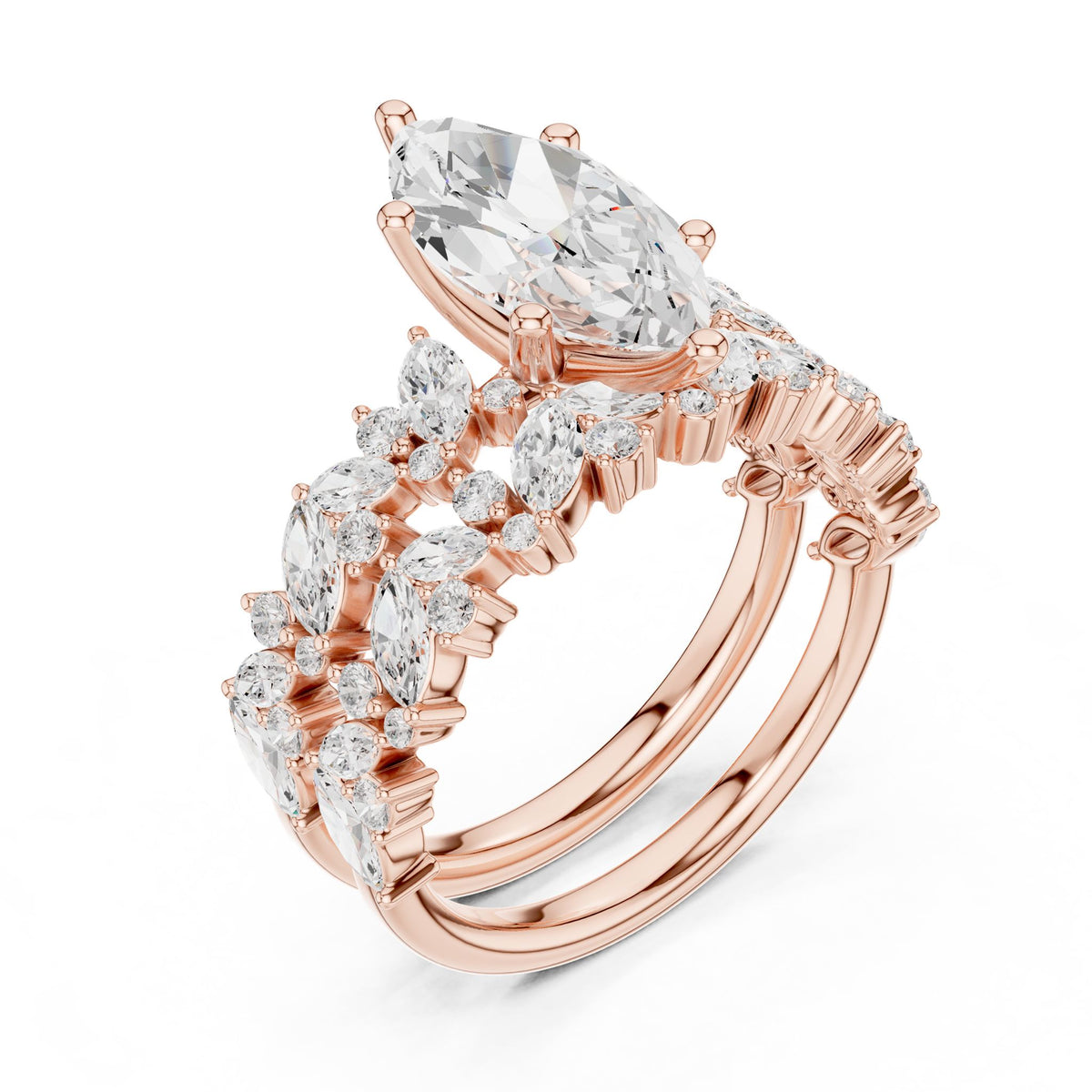 Marquise Accented Lab Grown Diamond Engagement Ring