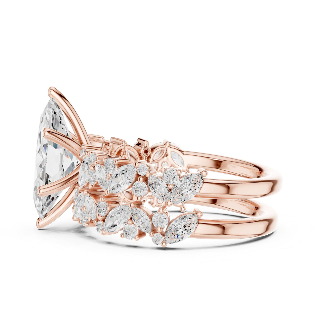 Marquise Accented Lab Grown Diamond Engagement Ring