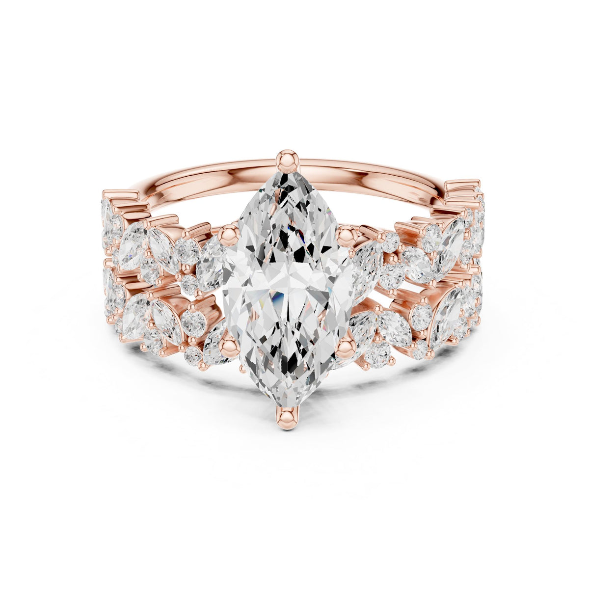 Marquise Accented Lab Grown Diamond Engagement Ring