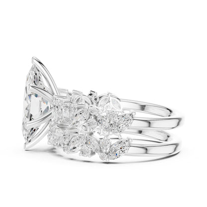Marquise Accented Lab Grown Diamond Engagement Ring