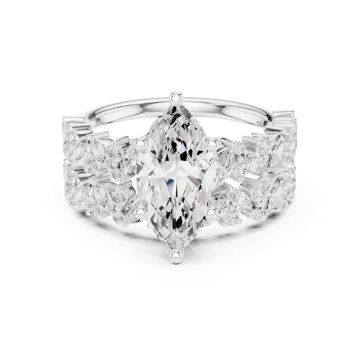 Marquise Accented Lab Grown Diamond Engagement Ring