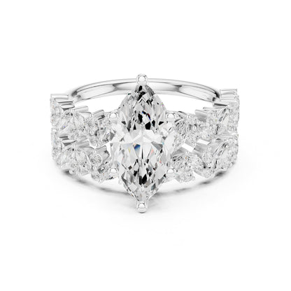 Marquise Accented Lab Grown Diamond Engagement Ring