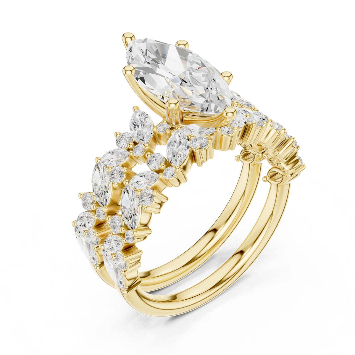 Marquise Accented Lab Grown Diamond Engagement Ring