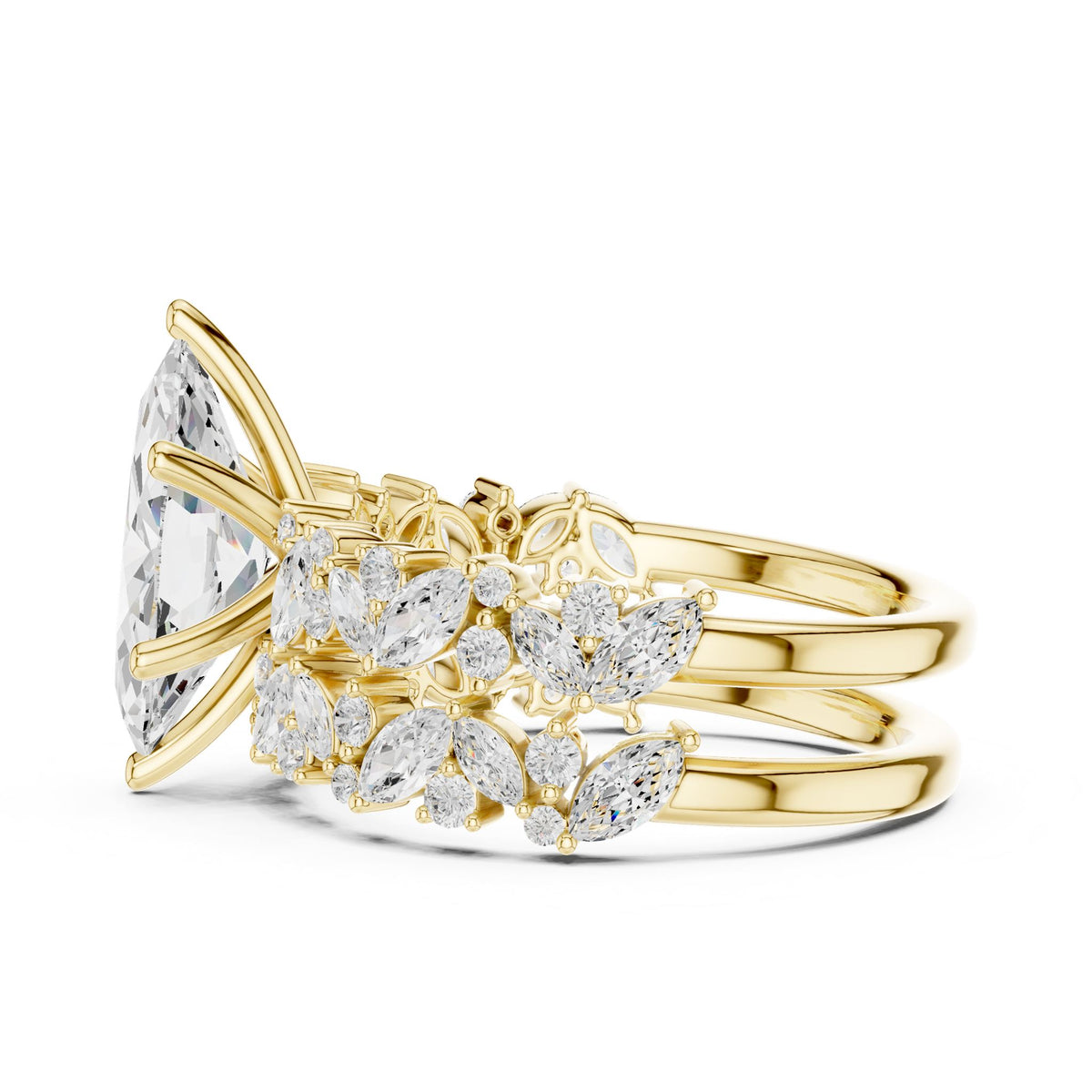 Marquise Accented Lab Grown Diamond Engagement Ring