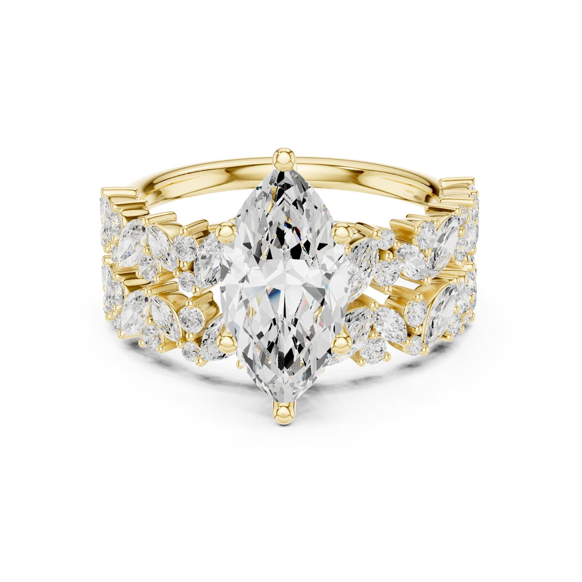 Marquise Accented Lab Grown Diamond Engagement Ring