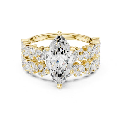 Marquise Accented Lab Grown Diamond Engagement Ring