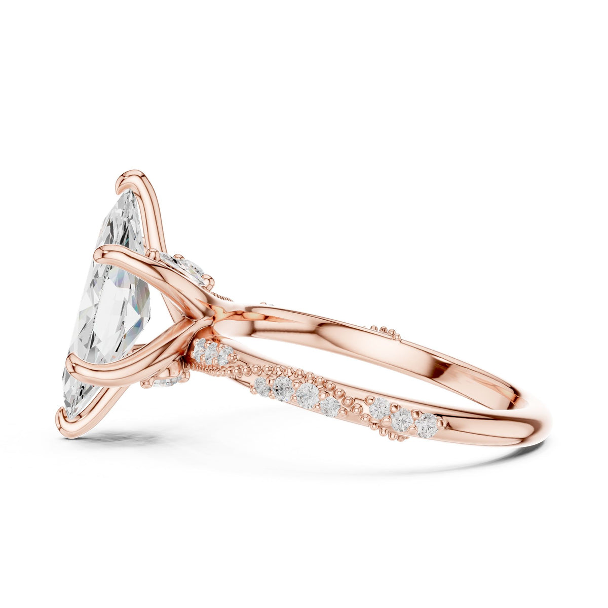 Marquise Accented Lab Grown Diamond Engagement Ring