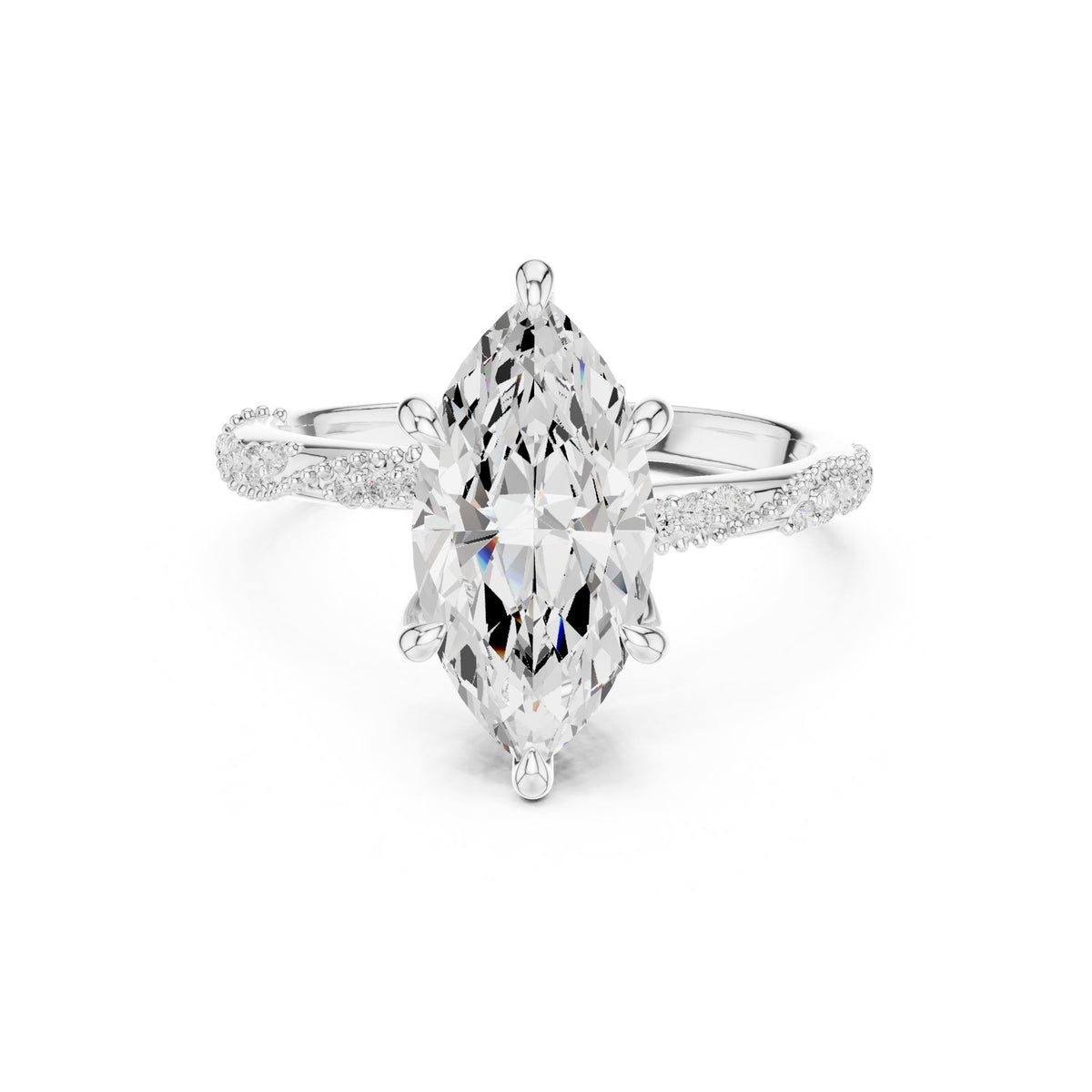 Marquise Accented Lab Grown Diamond Engagement Ring