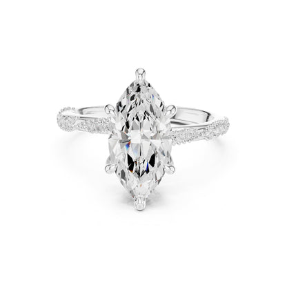 Marquise Accented Lab Grown Diamond Engagement Ring