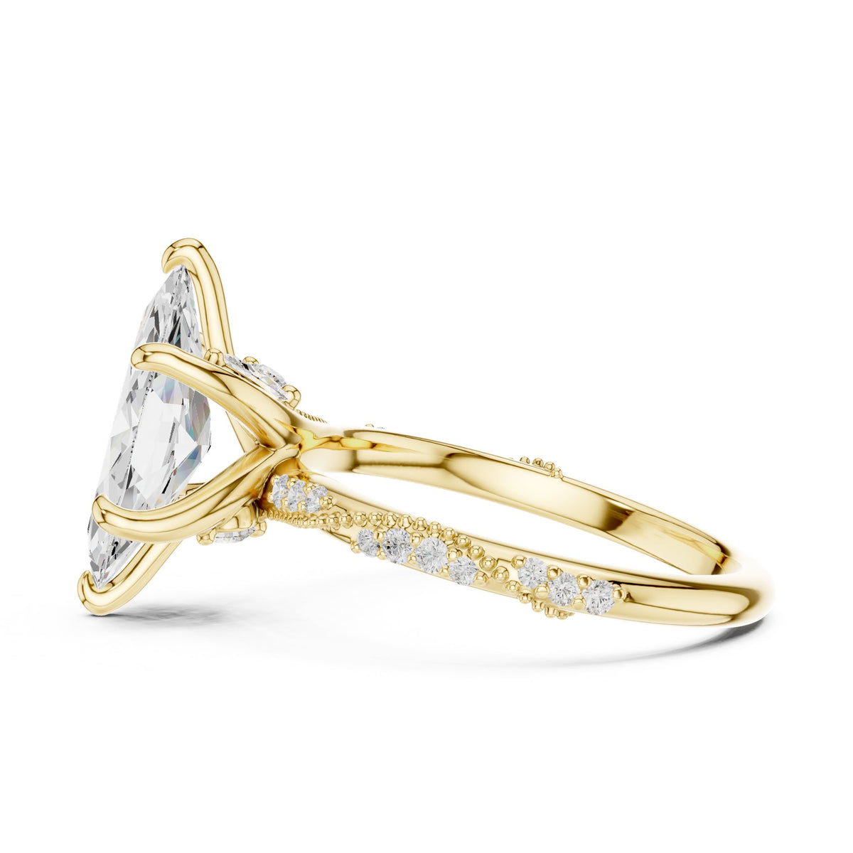Marquise Accented Lab Grown Diamond Engagement Ring