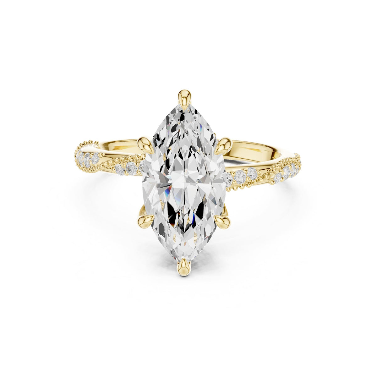 Marquise Accented Lab Grown Diamond Engagement Ring