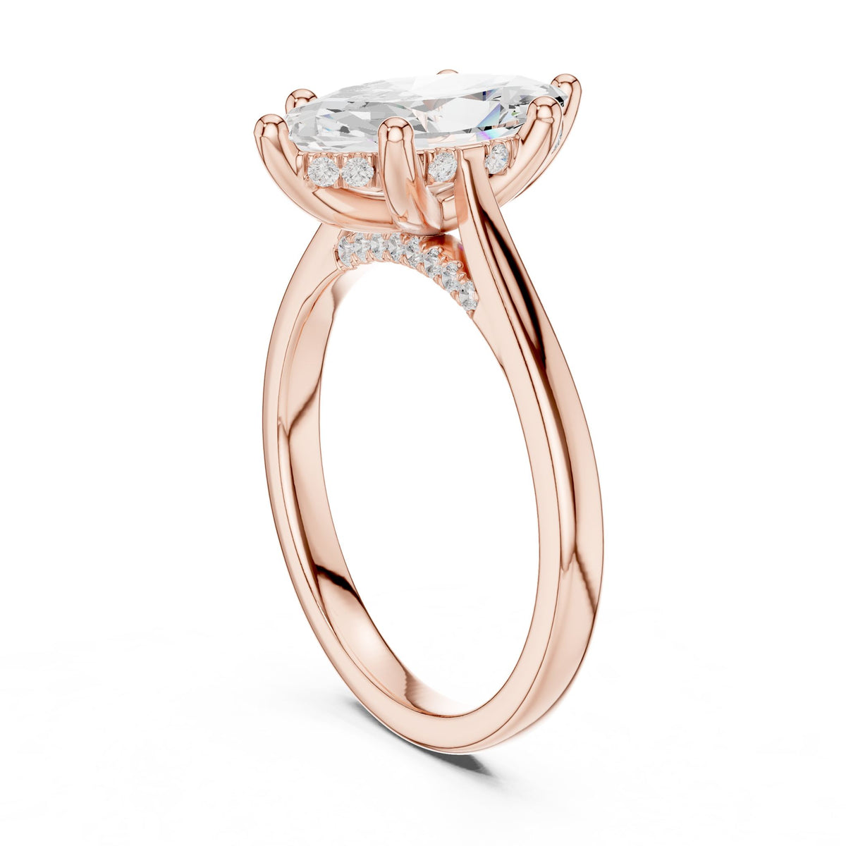 Marquise Accented Lab Grown Diamond Engagement Ring