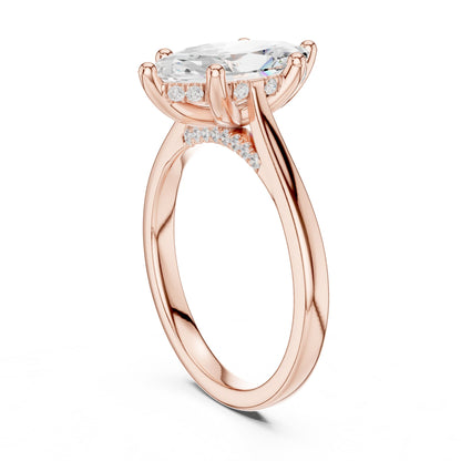 Marquise Accented Lab Grown Diamond Engagement Ring