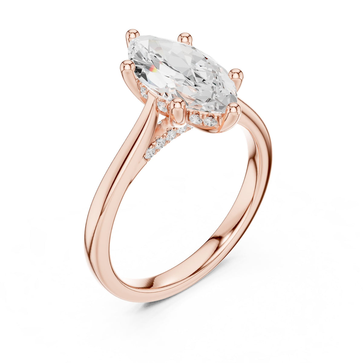 Marquise Accented Lab Grown Diamond Engagement Ring