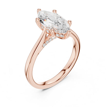 Marquise Accented Lab Grown Diamond Engagement Ring