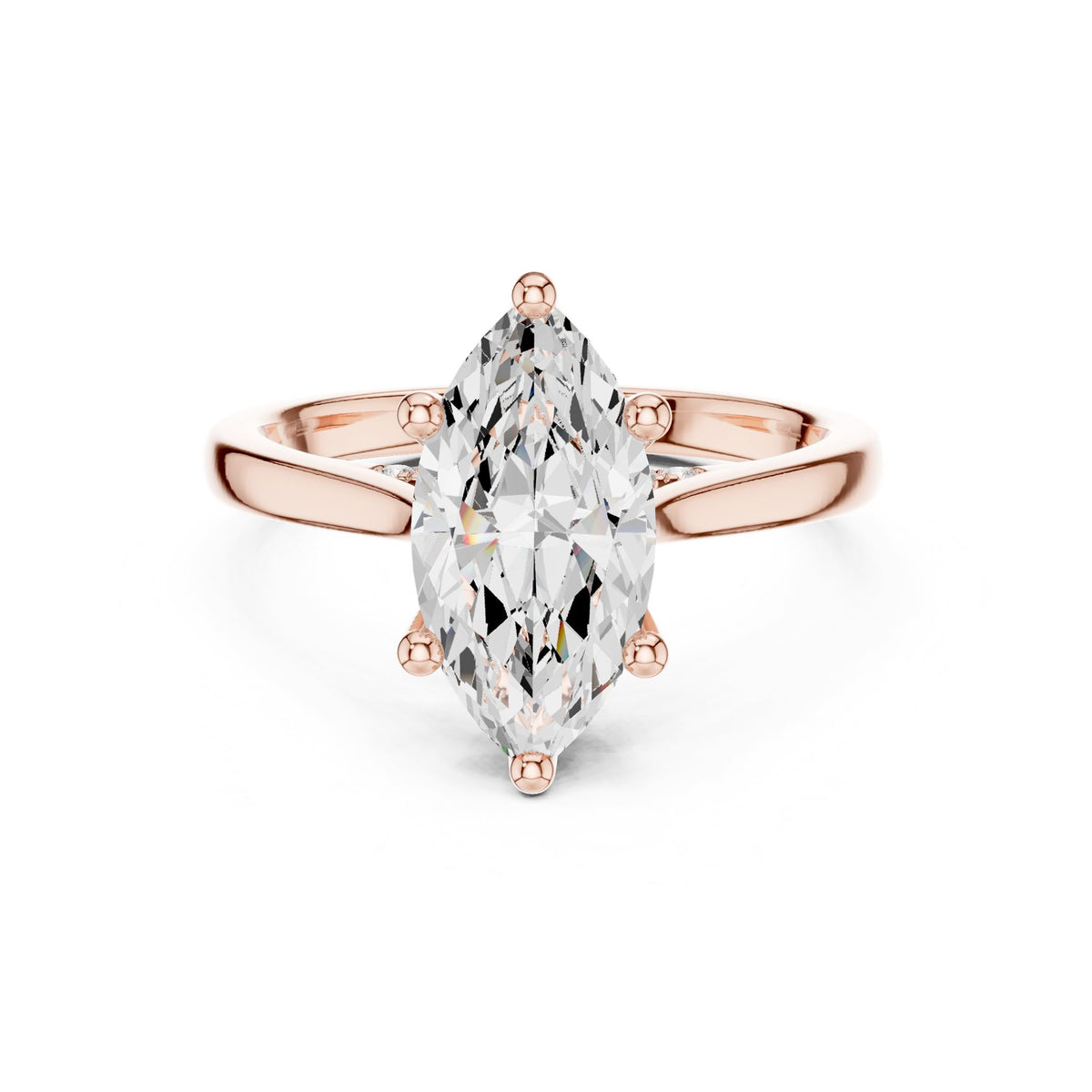 Marquise Accented Lab Grown Diamond Engagement Ring