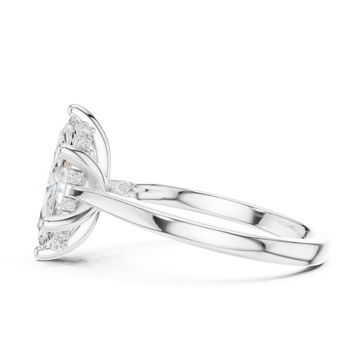 Marquise Accented Lab Grown Diamond Engagement Ring