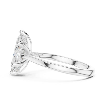 Marquise Accented Lab Grown Diamond Engagement Ring