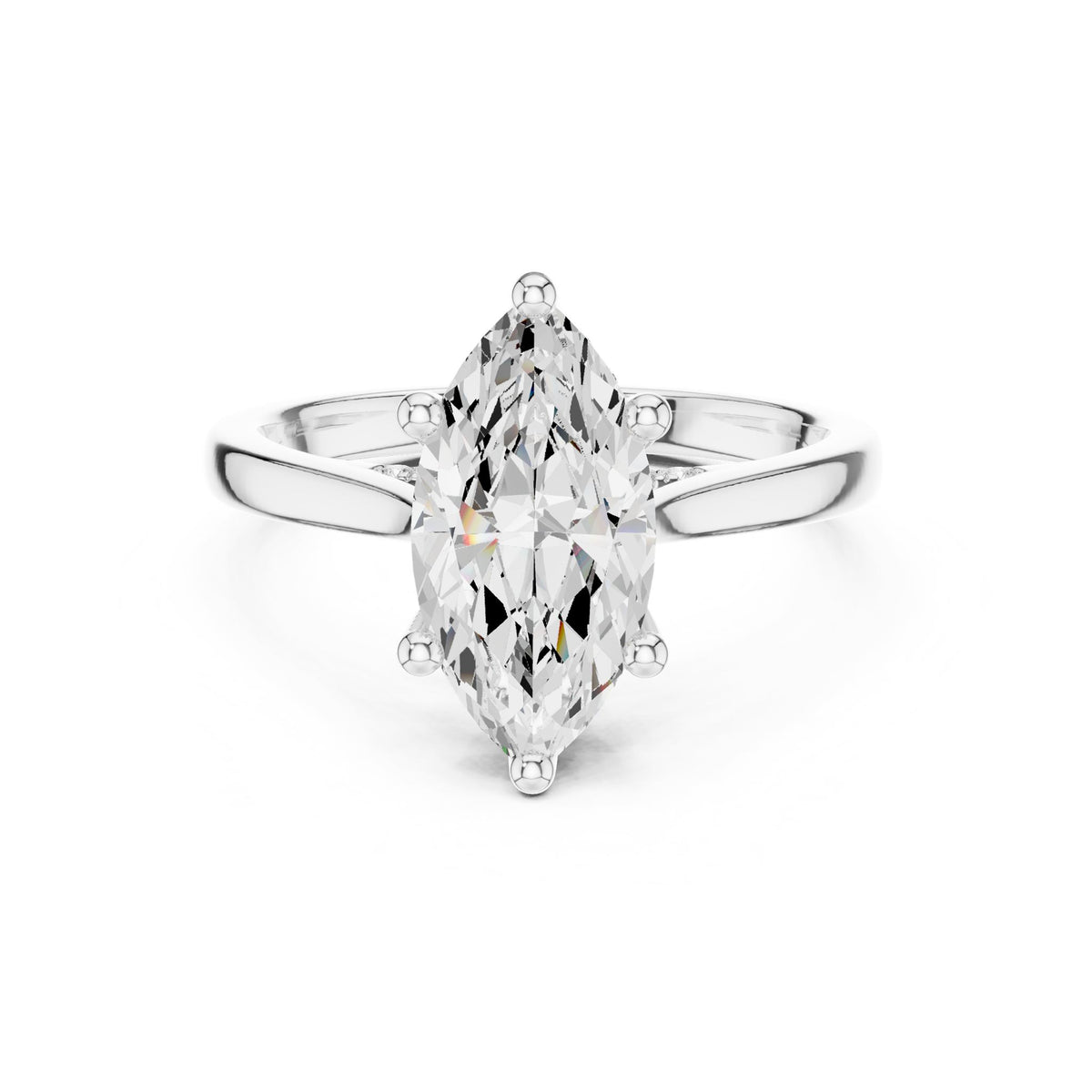 Marquise Accented Lab Grown Diamond Engagement Ring