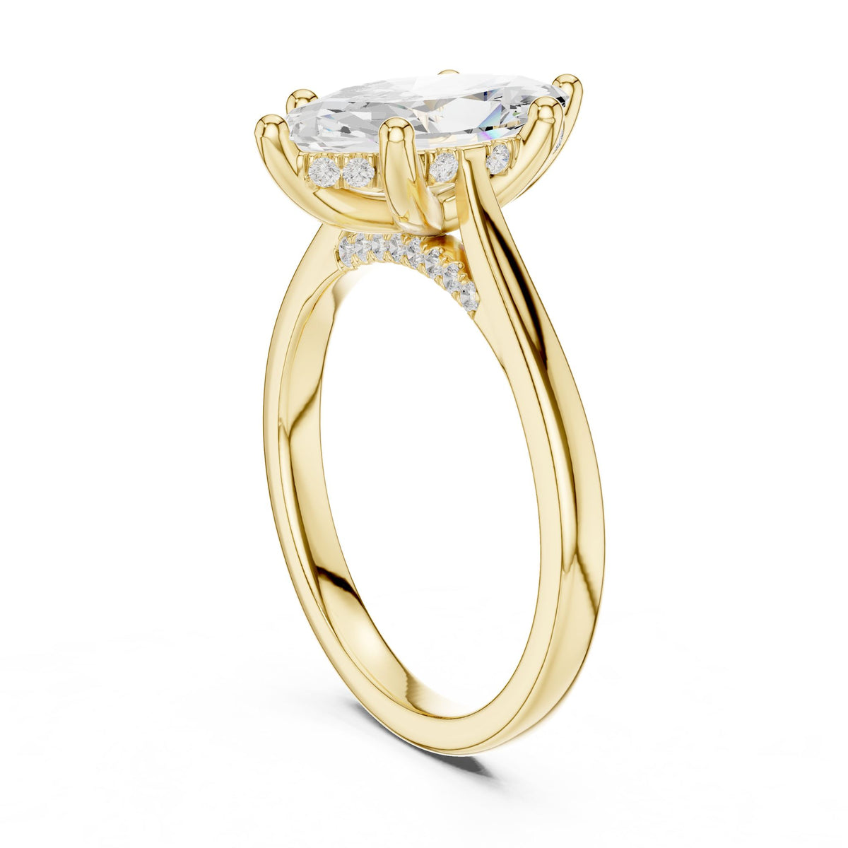 Marquise Accented Lab Grown Diamond Engagement Ring